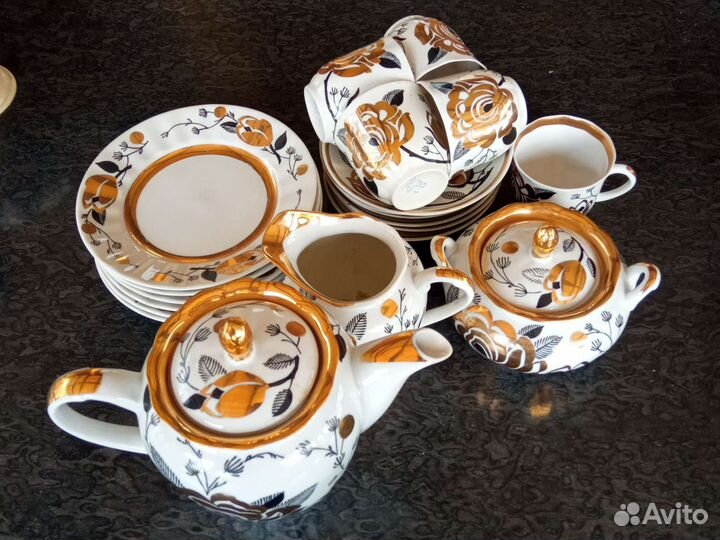 Сервиз кофейный Золотая роза