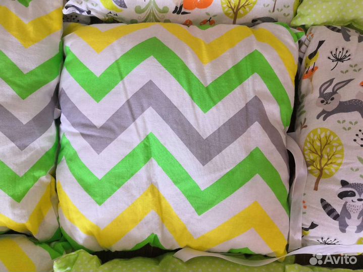 Бортики подушки для кроватки новорожденного 12 шт