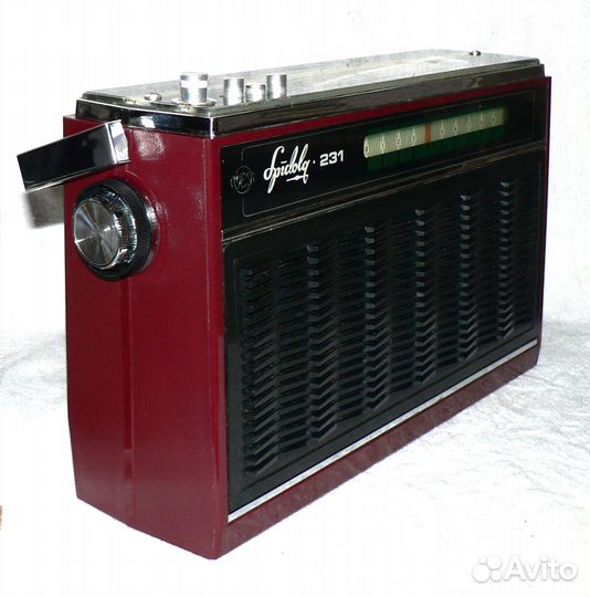 Радиоприемник вэф 231 красный, бордовый, СССР
