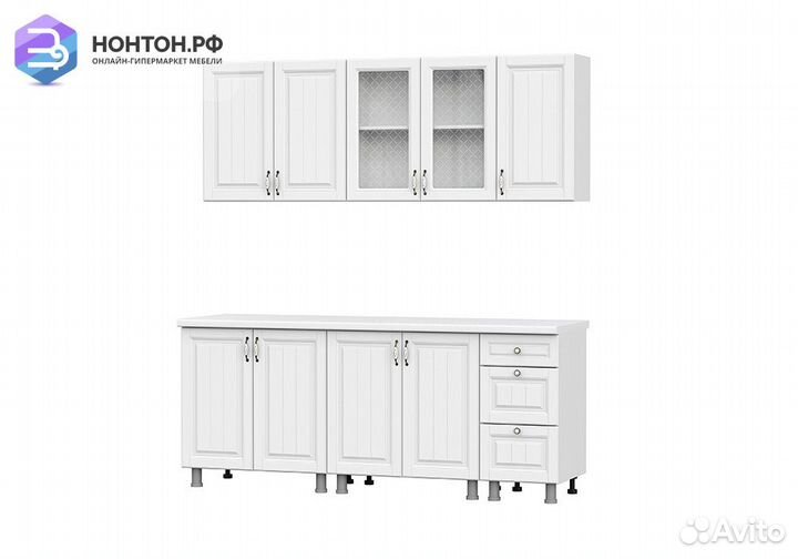 Кухня Белла 2.0 м белый / белый текстурный