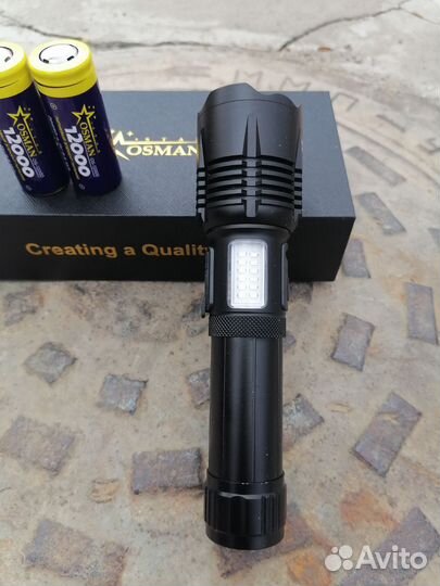 Мощнейший фонарь 1акб+1акб в подарок