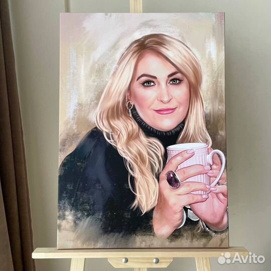 Портрет по фото на холсте, портрет по фото