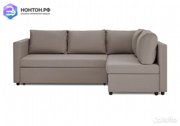 Диван угловой дельфин Мансберг лайт медово-коричне