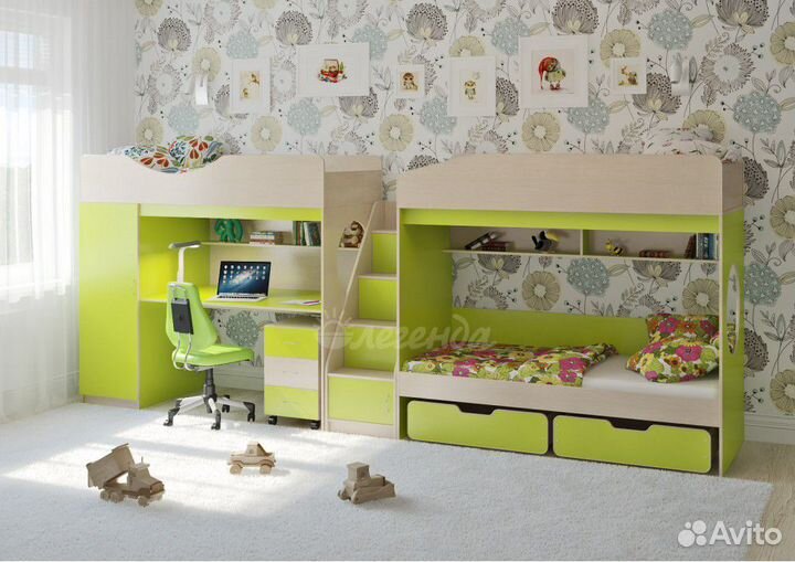 Кровати для троих детей Легенда 10.6