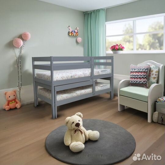 Кровать для 2 детей из березы