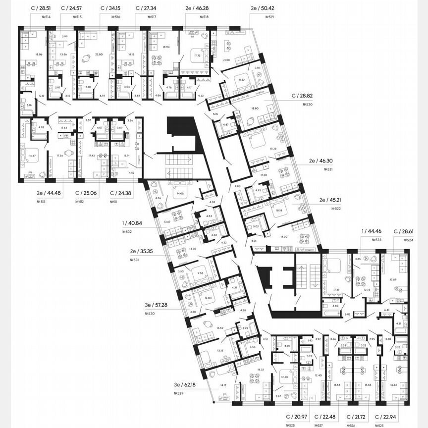 1-к. апартаменты, 44,5 м², 5/8 эт.