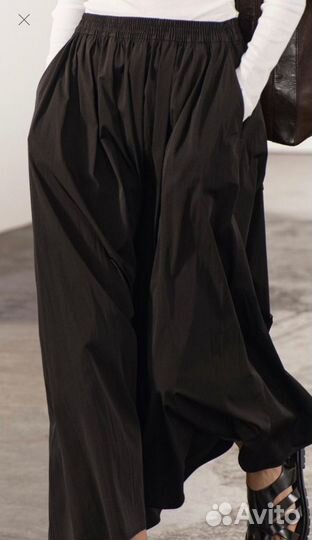 Юбка миди Zara черная текущая коллекция XS-S