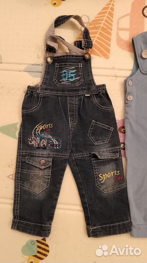 Джинсовый комбинезон 74 80