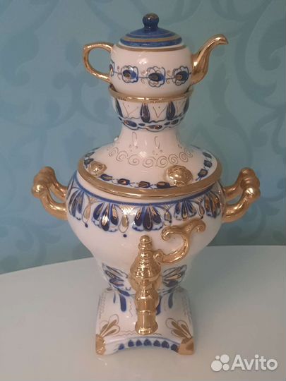 Гжель винтажссср Хозяйка меднойгоры самовар шкатул