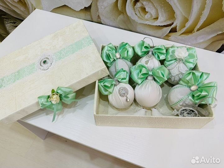 Елочные шарики 80 мм ручной работы