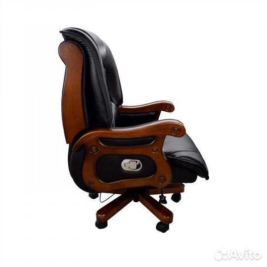 Кресло босса Натуральная кожа + Орех До 250 кг