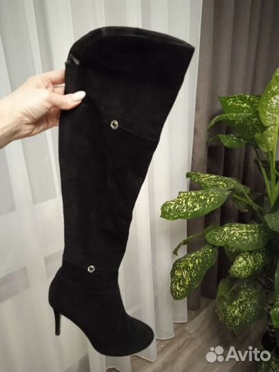 Сапоги ботфорты 39 размер замшевые