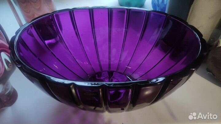 Ваза ладья чаша салатница Чехия Богемия Bohemia