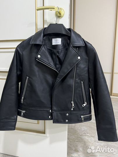 Кожаная куртка zara для девочки