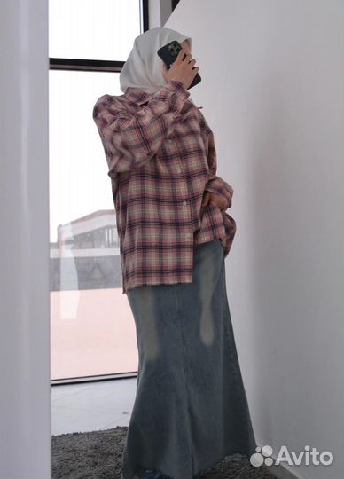 Рубашка в клетку женская