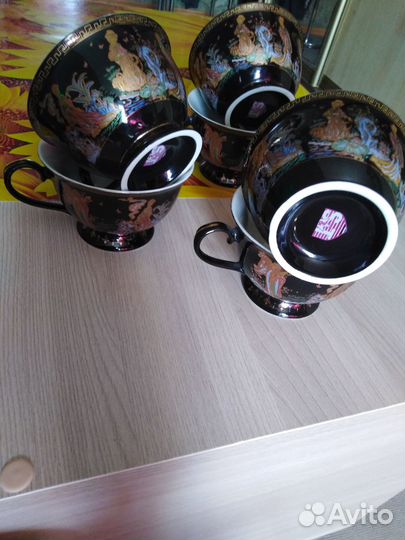Чашки фарфор кобальт новые набор