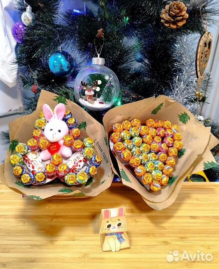 Новогодний букет из чупа чупсов