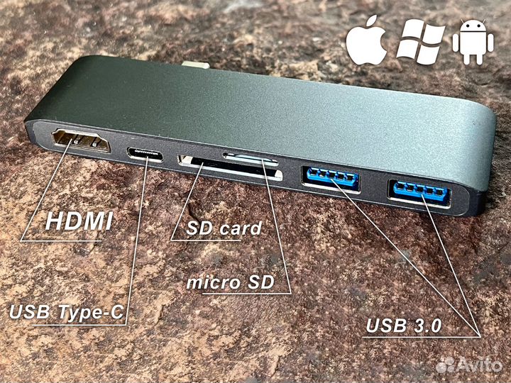 Картридер usb type-C разветвитель