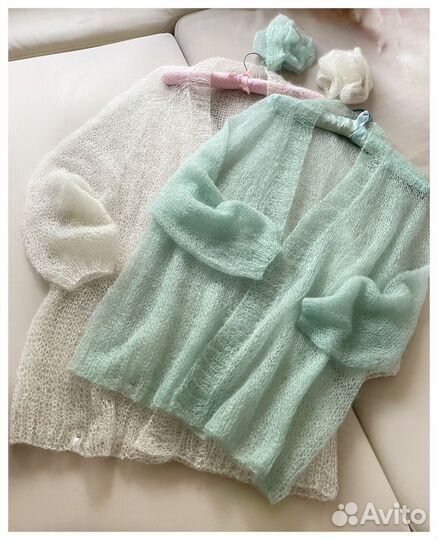 Кардиган паутинка новая мятная в наличии