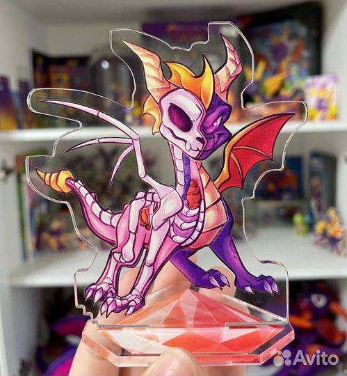 Авторский акриловый стенд Спайро скелет