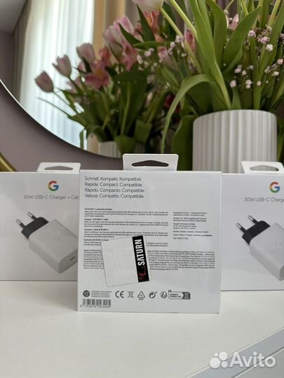Блок питания Google 30W type-c + кабель