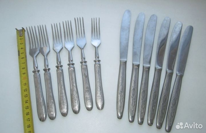 Ножи,вилки -12 шт вместе, нерж, СССР