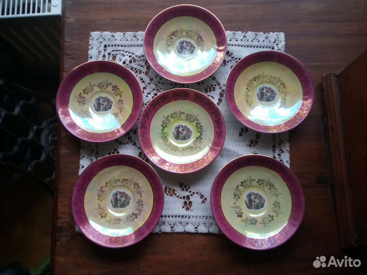 Блюдца 6шт сервиз Мадонна Гейша производство ГДР