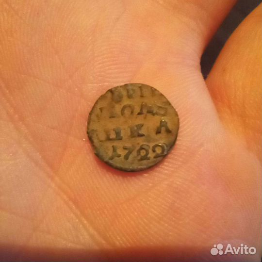 Монеты полушки Петр1