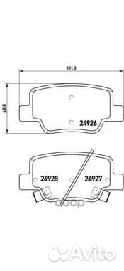 Колодки тормозные дисковые зад P83114 Brembo