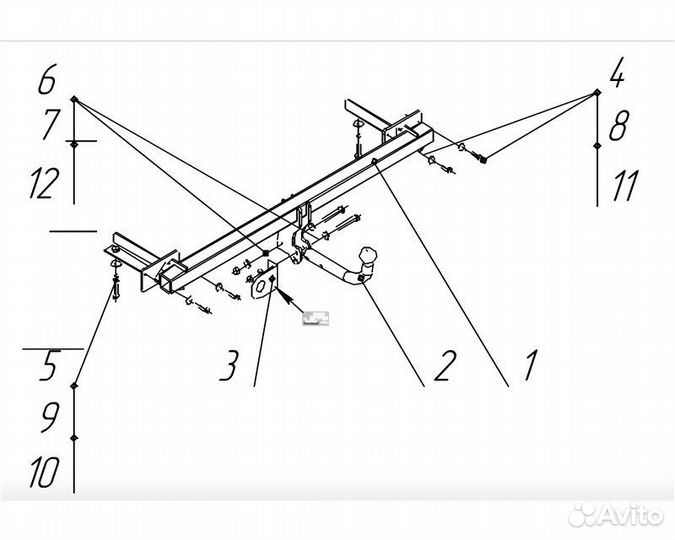 Фаркоп Bosal на Лада Веста/Vesta Любой кузов