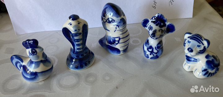 Фигурки животных Гжель