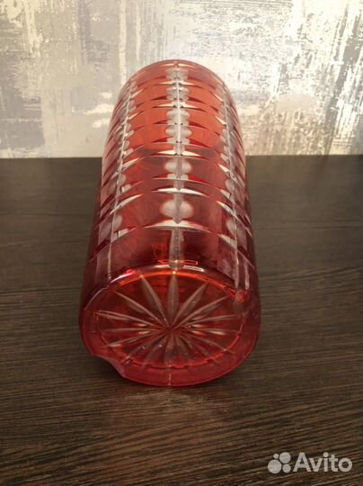 Большая хрустальная ваза рубин