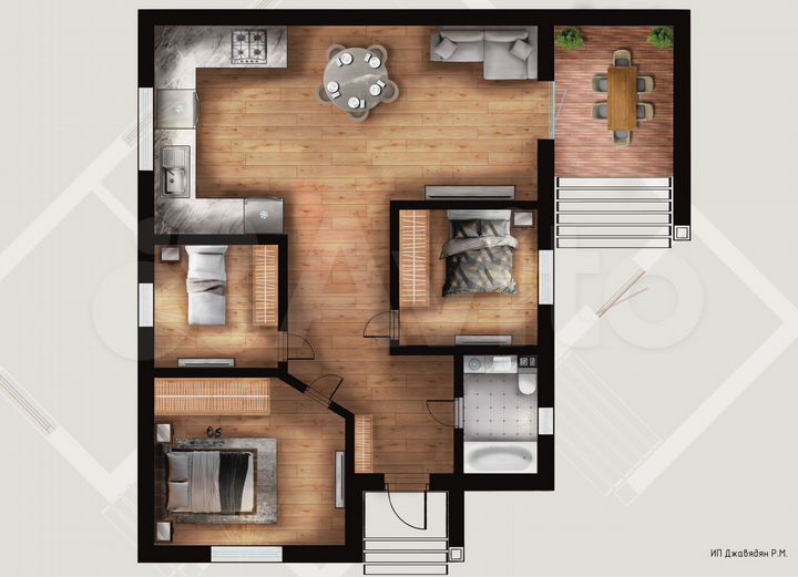 Дом 85 м² на участке 4 сот.