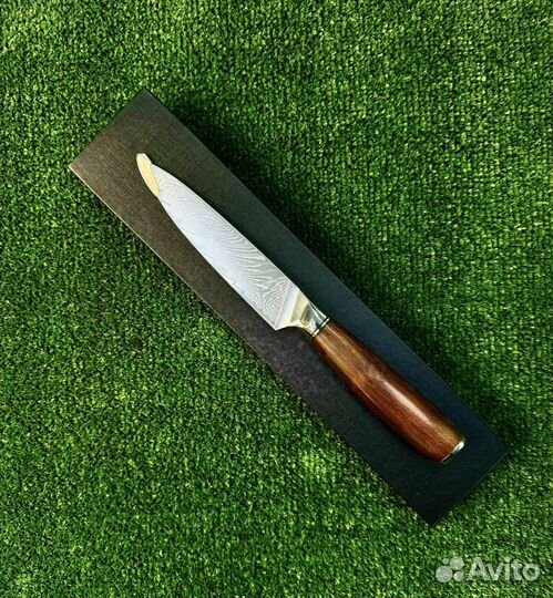 Нож овощной дамасская сталь