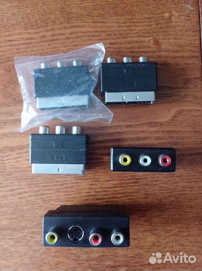 Переходник Скарт на 3 гнезда RCA с переключателем
