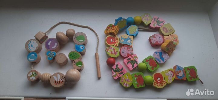 Деревянные игрушки-бусы