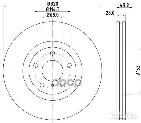 Диск тормозной nissan murano (Z50), murano (Z51