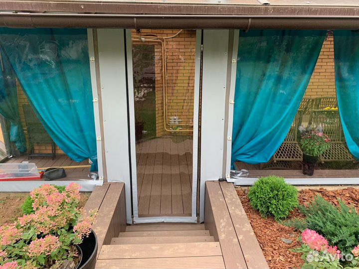 Мягкие окна рулонные, раздвижные для террасы, кафе