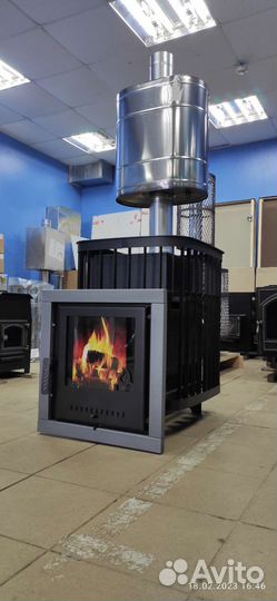 Печь для бани Варвара каменка пс+Бак труба 55л