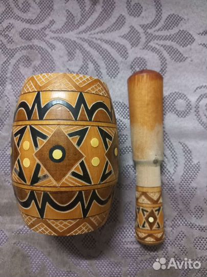Ступка с пестиком 2 шт, натуральное дерево