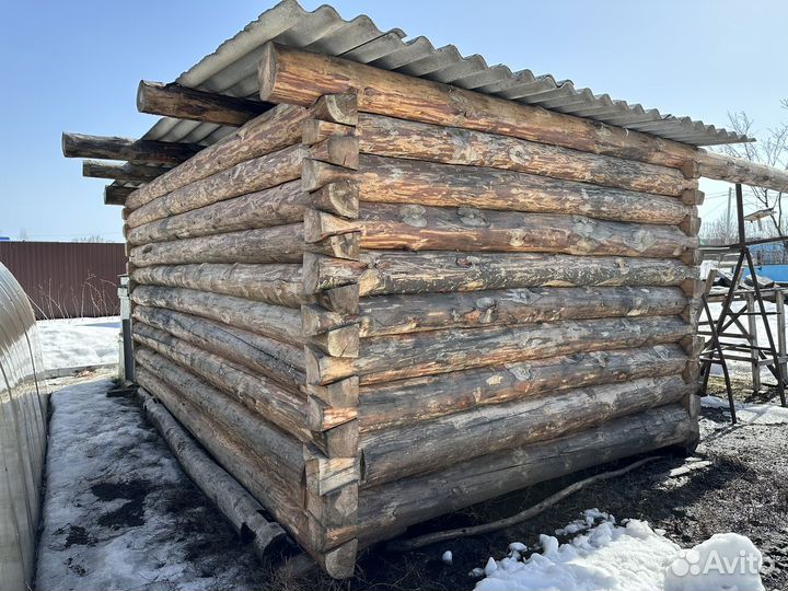 Сруб бани 3х5 с выносом 2 метра