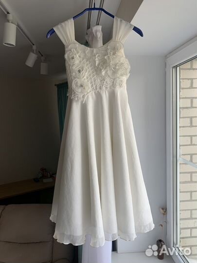 Платье для девочки белое 7 лет