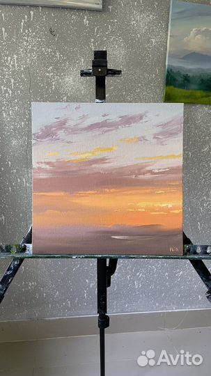 Картина маслом Огненный закат