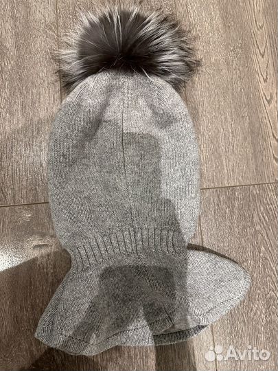 Шапка шлем с натуральным мехом