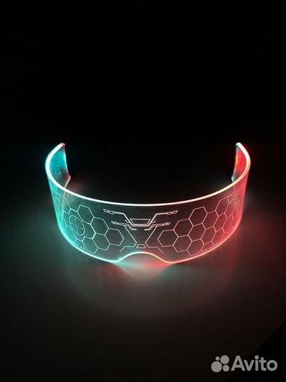 Очки неоновые светящиеся киберпанк