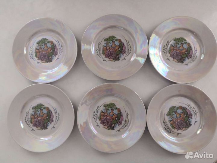 Антикварные тарелки 6 шт