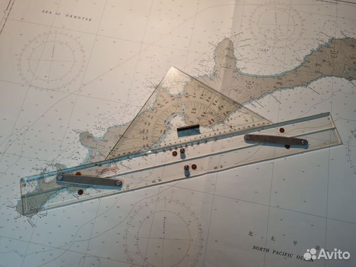 Штурманский набор линейка+транспортир Япония