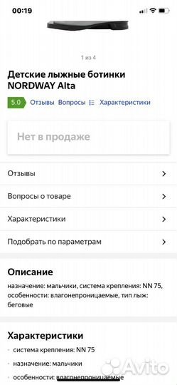 Лыжные ботинки nordway 35