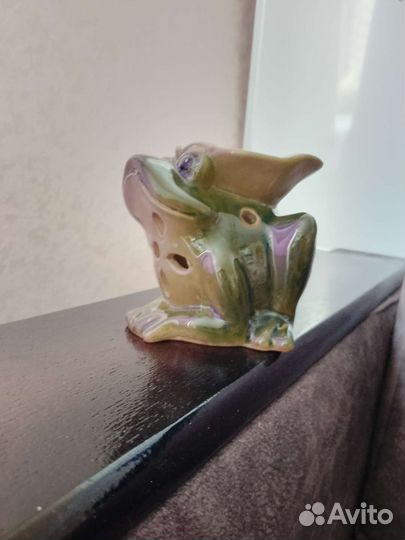 Аромалампа керамическая зелёная Лягушка