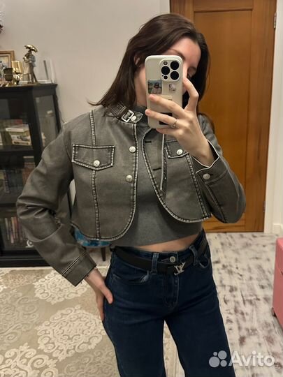 Косуха короткая кожанка накидка